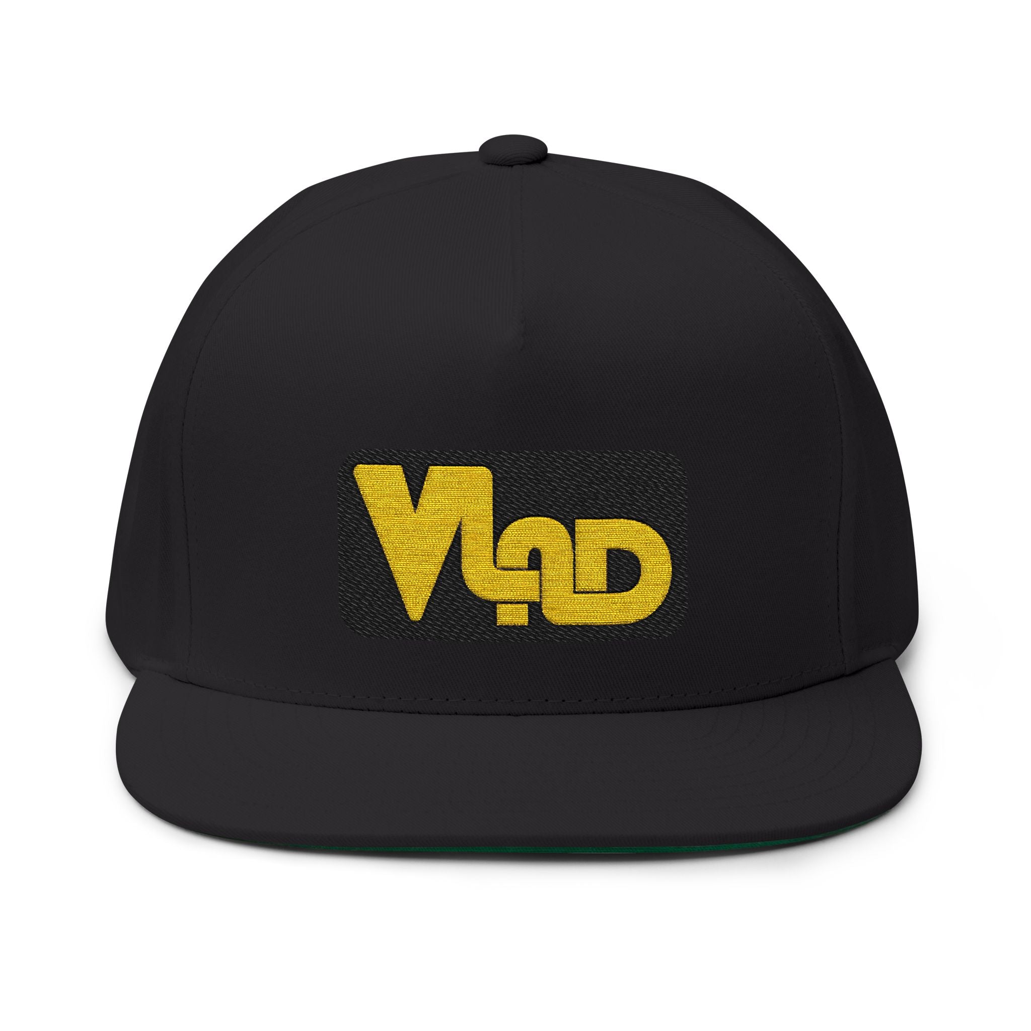 Embroidered VLAD Flat Bill Cap — Retro Bold Logo Snapback