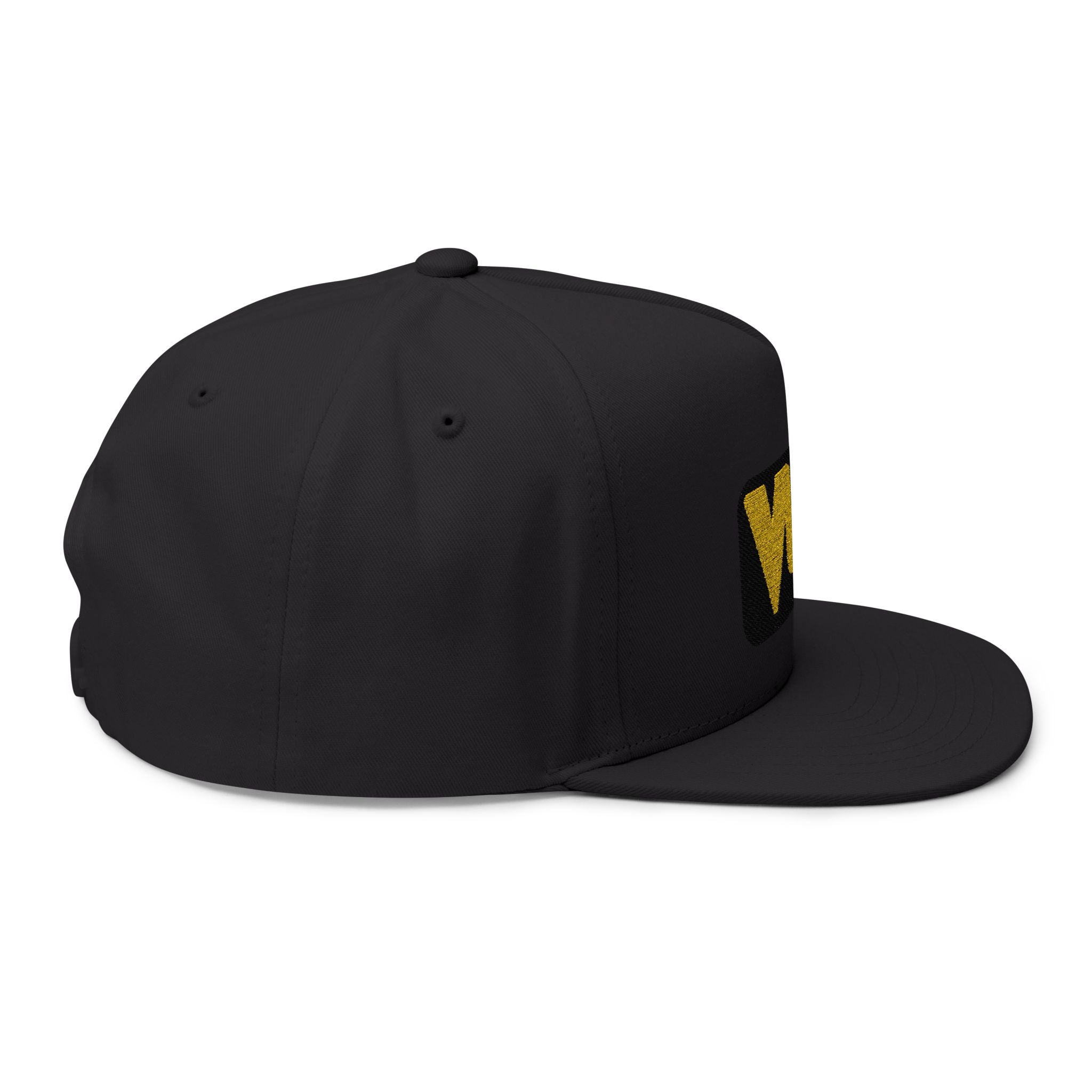 Embroidered VLAD Flat Bill Cap — Retro Bold Logo Snapback